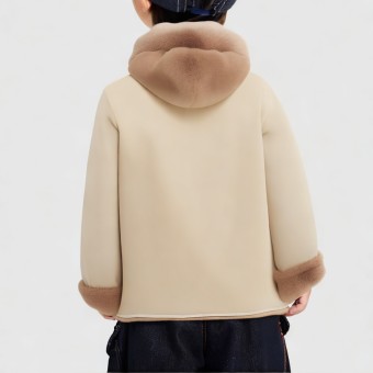 Thickened cartoon cotton-padded jacket with hood, casual style