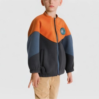 Boys' stand-collar fleece warm jacket