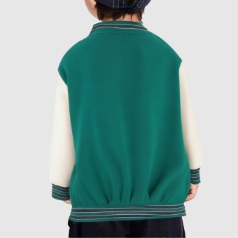Warm fleece printed children's baseball jacket