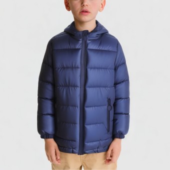 Thickened wool-lined hooded jacket