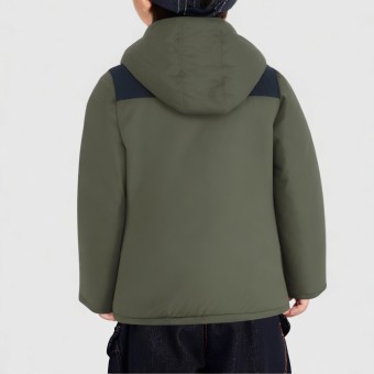 Boys' thickened hooded parka cotton jacket