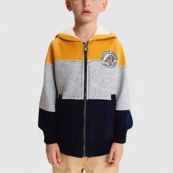 Boys' high-street style hooded fleece jacket