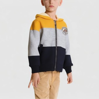 Boys' high-street style hooded fleece jacket