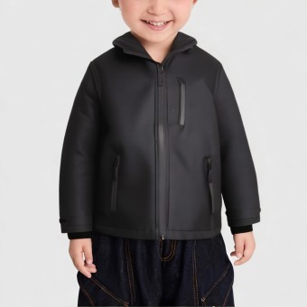 Checked pattern windproof and waterproof wool jacket