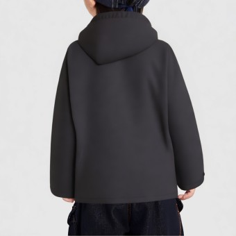 Checked pattern windproof and waterproof wool jacket