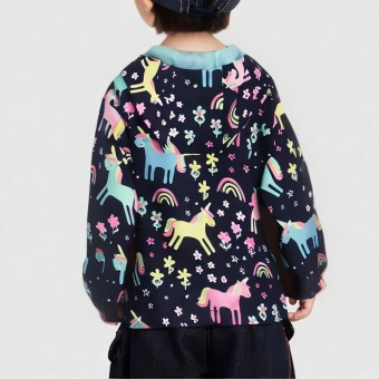 Children's autumn printed hooded waterproof jacket