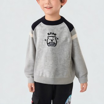 Single-layer metal wire cartoon embroidered knitted sweater
