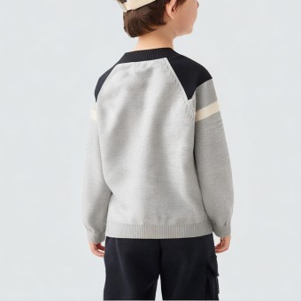 Single-layer metal wire cartoon embroidered knitted sweater