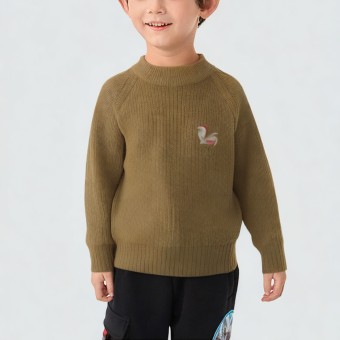 High-quality solid color long-sleeved knitted sweater