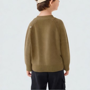 High-quality solid color long-sleeved knitted sweater