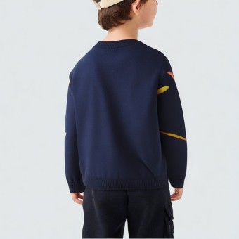 Cartoon dinosaur thick knitted pullover sweater for children