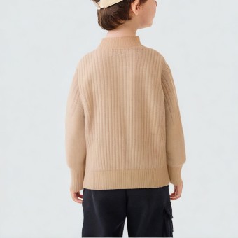 Solid color basic boys' pullover knitted sweater