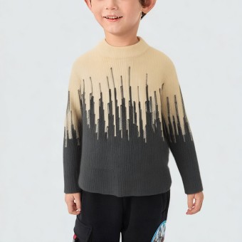 Casual vertical striped knitted sweater