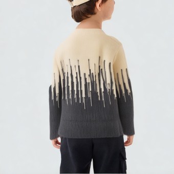 Casual vertical striped knitted sweater