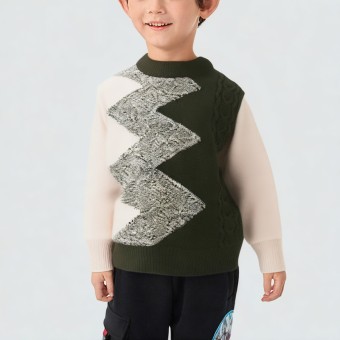 High-end zigzag pattern colorful sweater