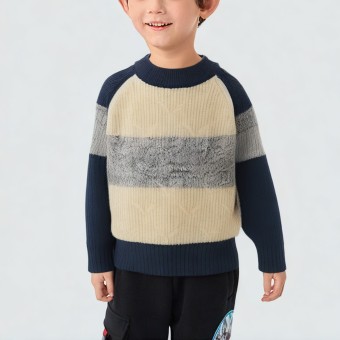 Diagonal checkered pattern knitted sweater