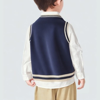 Children's thickened ribbed knit sleeveless vest