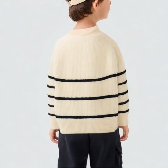 Half-zip turtleneck cable knit sweater