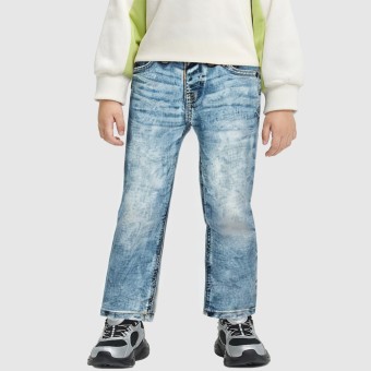 Children's soft and stretchy straight-leg jeans