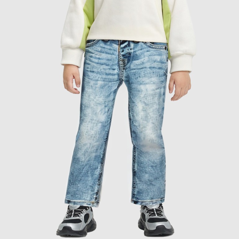 Children's soft and stretchy straight-leg jeans