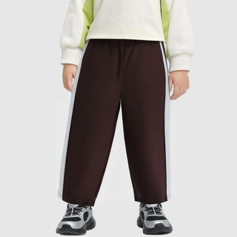 Colorful block pattern versatile striped trousers