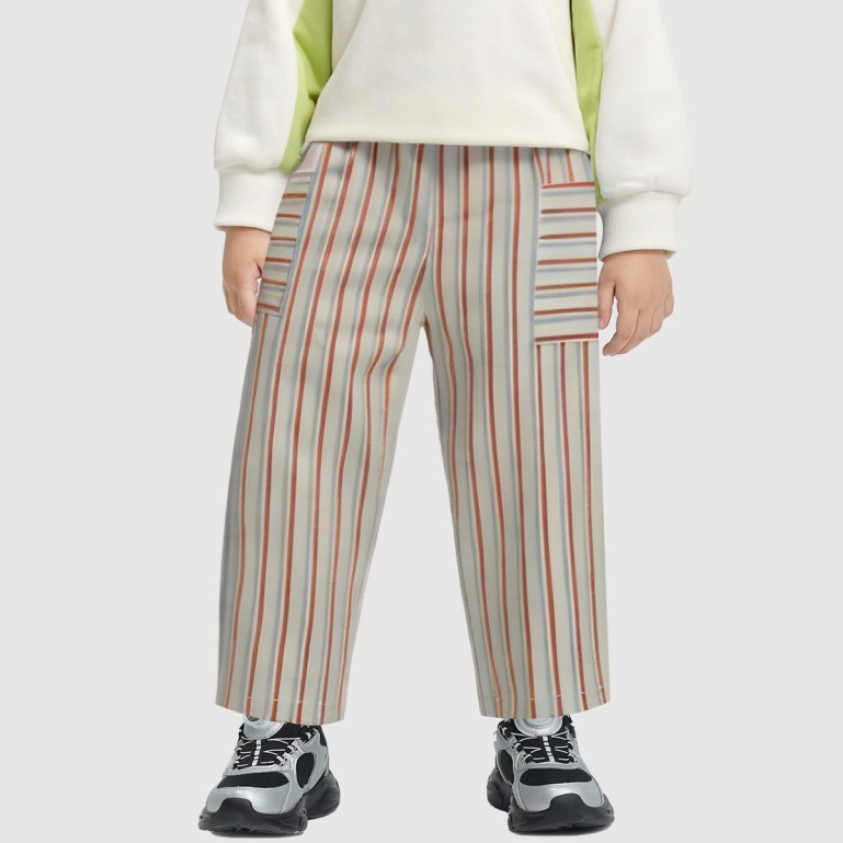 Colorful striped casual wide-leg pants for children