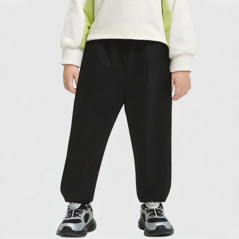 Black laminated protective functional sports trousers