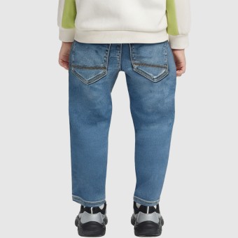 Stretch straight-leg denim jeans/casual trousers