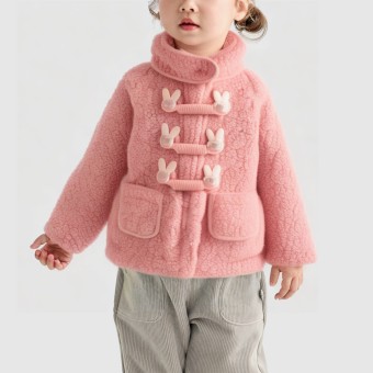 Cartoon print wool-lined casual coat