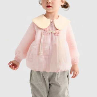 Lotus leaf sleeve lapel zip-up jacket