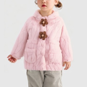 Mid-length hooded jacket with thick wool lining