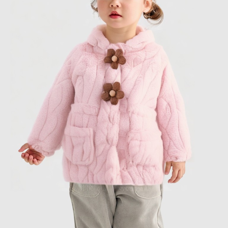 Mid-length hooded jacket with thick wool lining