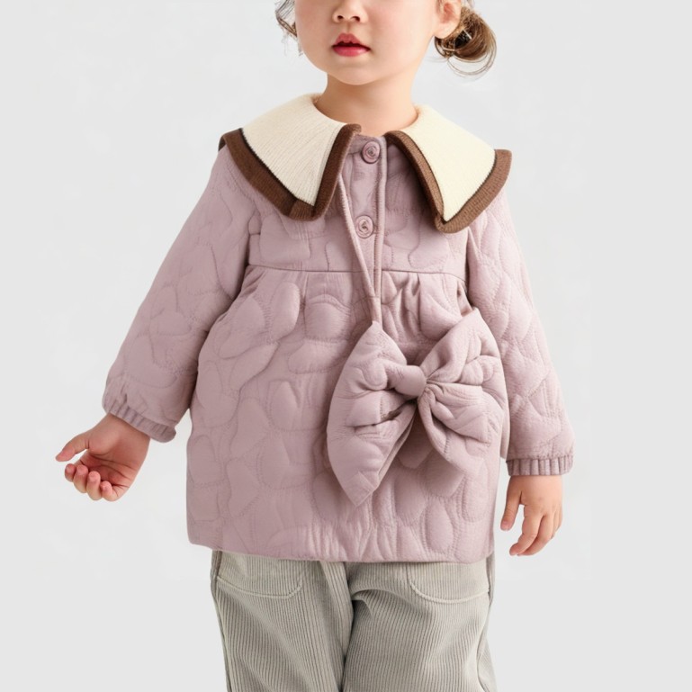 Thickened quilted heart-patterned cotton jacket