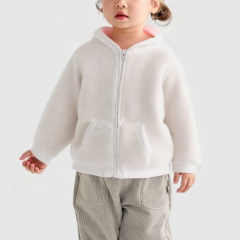 Winter lambskin hooded wool jacket