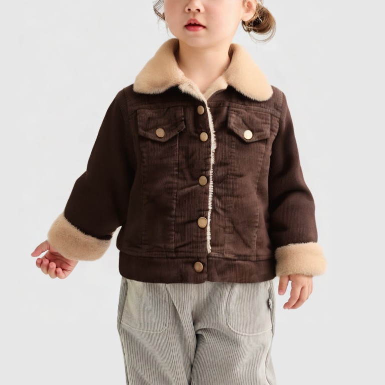 Corduroy thickened wool jacket