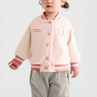 Girls' autumn baseball quilted jacket