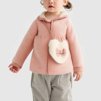 Sweet polka dot print hooded cotton jacket