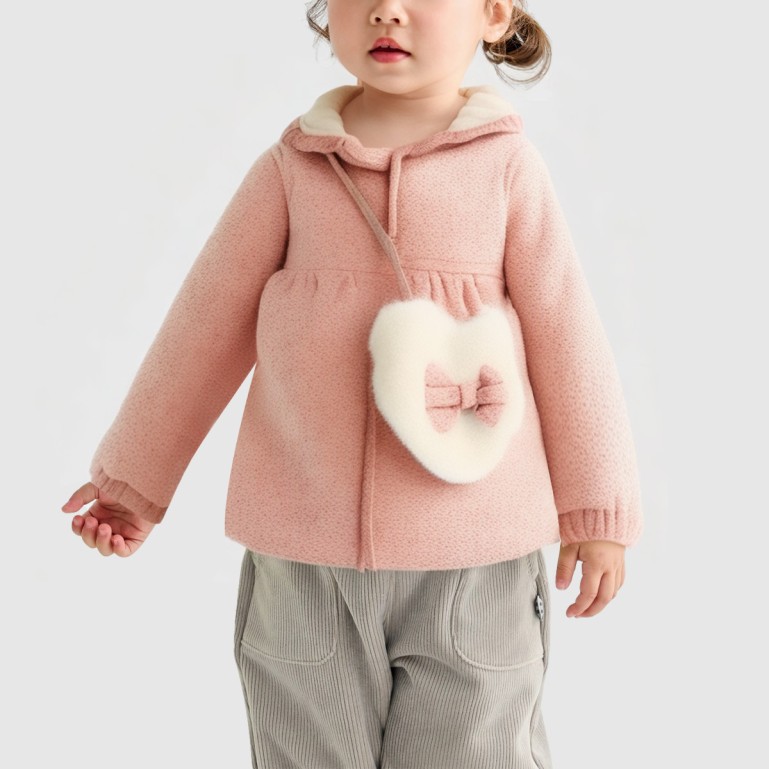 Sweet polka dot print hooded cotton jacket