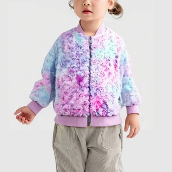 Pink tie-dye bomber jacket