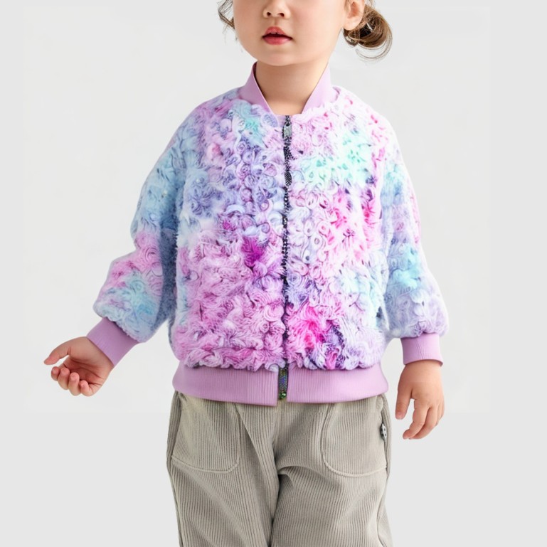 Pink tie-dye bomber jacket