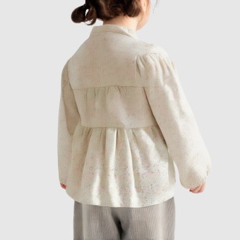 Winter printed hooded wool jacket