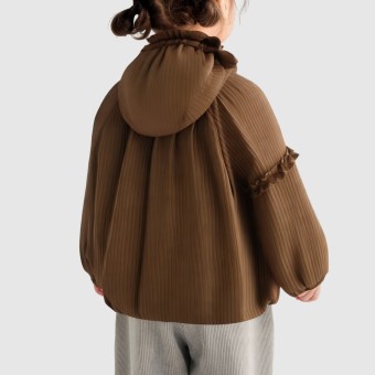 Bow-tie hooded cotton coat