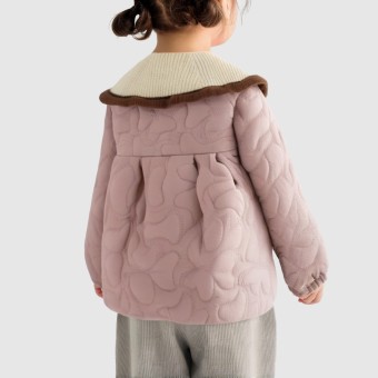 Thickened quilted heart-patterned cotton jacket