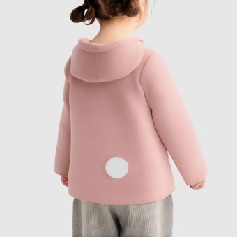 Cartoon plush hooded zip-up jacket