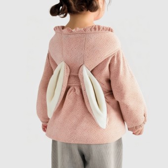 Sweet polka dot print hooded cotton jacket