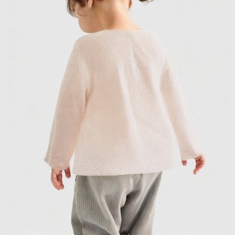 Sequined bow-tie fine knit jacket