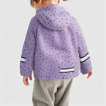 Four-season protective softshell jacket with fleece lining and hood