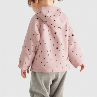 Waterproof softshell hooded jacket with wool lining