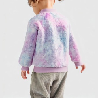 Pink tie-dye bomber jacket