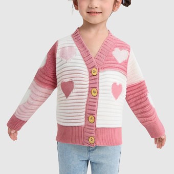 Valentine's Day heart-shaped cardigan sweater